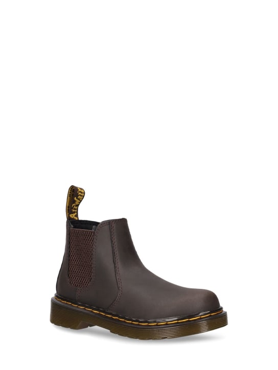 Dr.Martens: 2976 Leather ankle boots - Dark Brown - kids-boys_2 | Luisa Via Roma