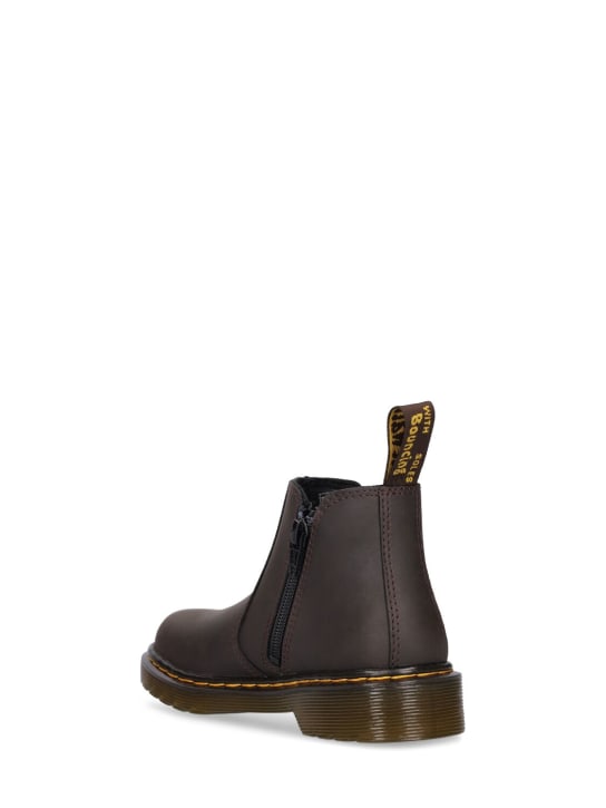 Dr.Martens: 2976 Leather ankle boots - Dark Brown - kids-boys_3 | Luisa Via Roma