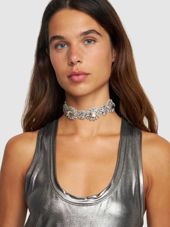 Moschino: Crystal collar necklace - women_1 | Luisa Via Roma