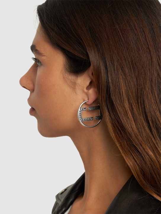 Marc Jacobs: ST. Marc hoop earrings - Gümüş - women_1 | Luisa Via Roma