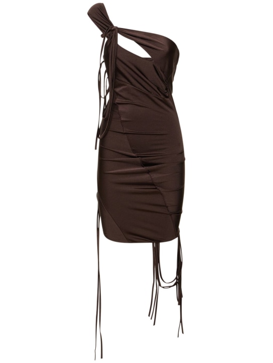 Coperni: Asymmetrisches Minikleid aus Technostoff - Braun - women_0 | Luisa Via Roma