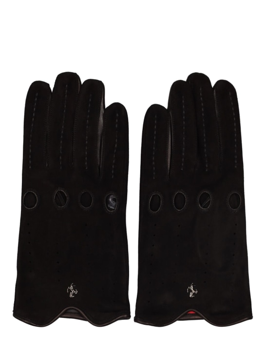 Ferrari Nappa leather and suede driving gloves Unisex