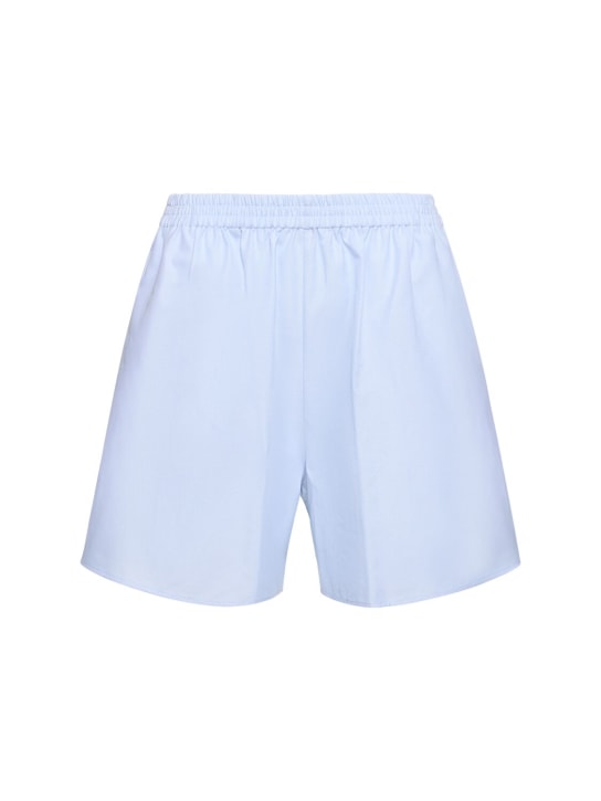 The Row: Gunther cotton poplin Bermuda shorts - Açık Mavi - women_0 | Luisa Via Roma