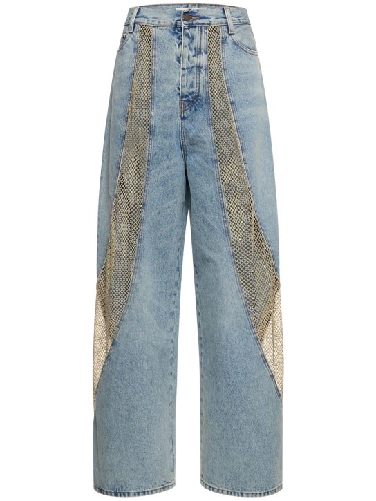 Darkpark: Lady Ray embellished wide denim jeans - women_0 | Luisa Via Roma