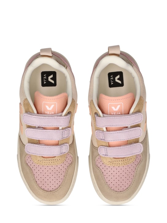 Veja: Sneakers V-10 in camoscio con strap - Rosa - kids-girls_1 | Luisa Via Roma