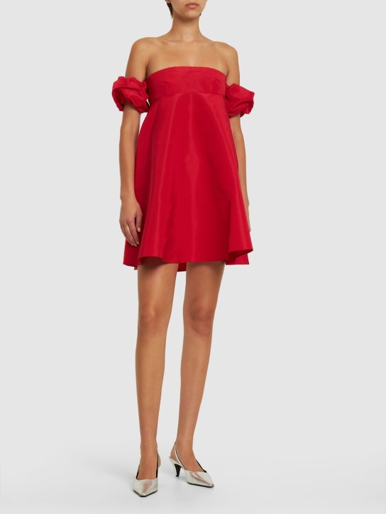 Valentino: Faille off-the-shoulder mini dress - Red - women_1 | Luisa Via Roma