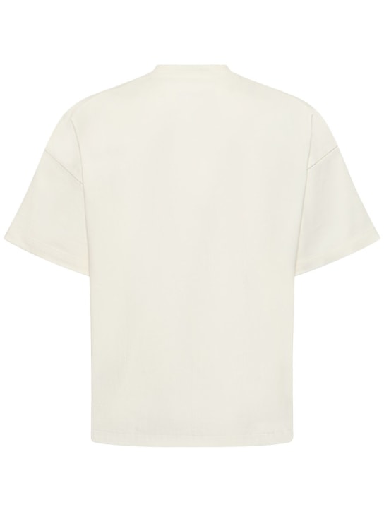 Jil Sander: Jil Sander logo cotton t-shirt - Porcelain - men_3 | Luisa Via Roma