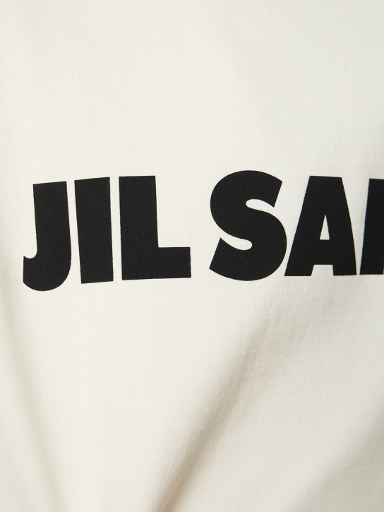 Jil Sander: Jil Sander logo cotton t-shirt - Porcelain - men_2 | Luisa Via Roma