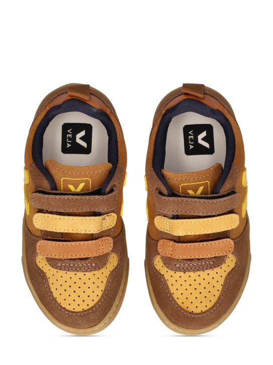 Veja: Sneakers V-10 in camoscio con strap - Marrone - kids-boys_1 | Luisa Via Roma