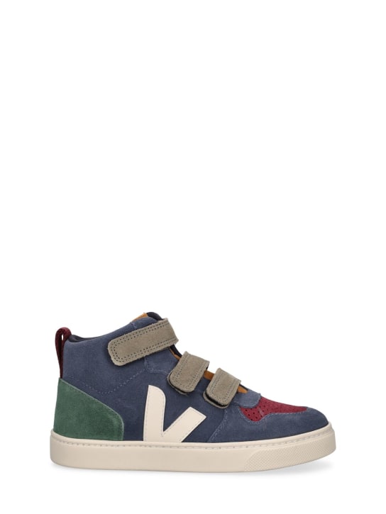 Veja: Sneakers mi-hautes à scratch en daim V-10 - Multicolore - kids-boys_0 | Luisa Via Roma