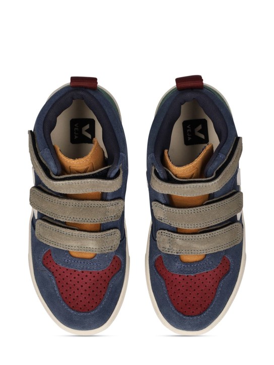 Veja: Sneakers V-10 Mid in camoscio con strap - Multicolore - kids-boys_1 | Luisa Via Roma