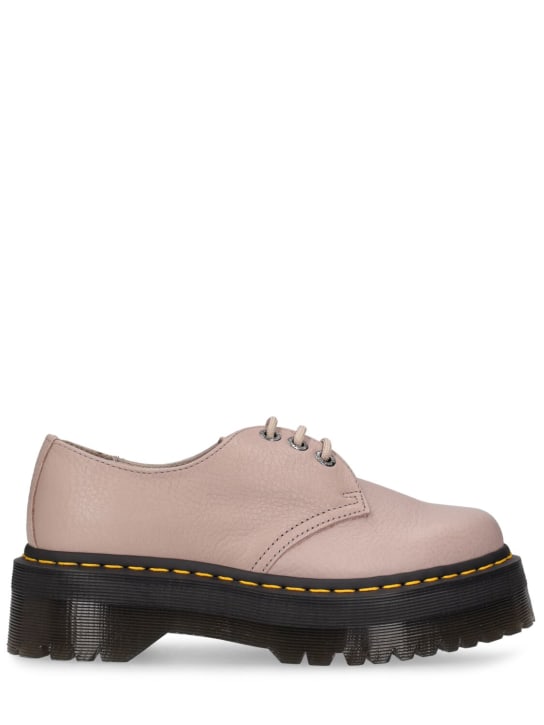 Dr.Martens: Chaussures à lacets en cuir 1461 Quad 50 mm - Taupe - women_0 | Luisa Via Roma