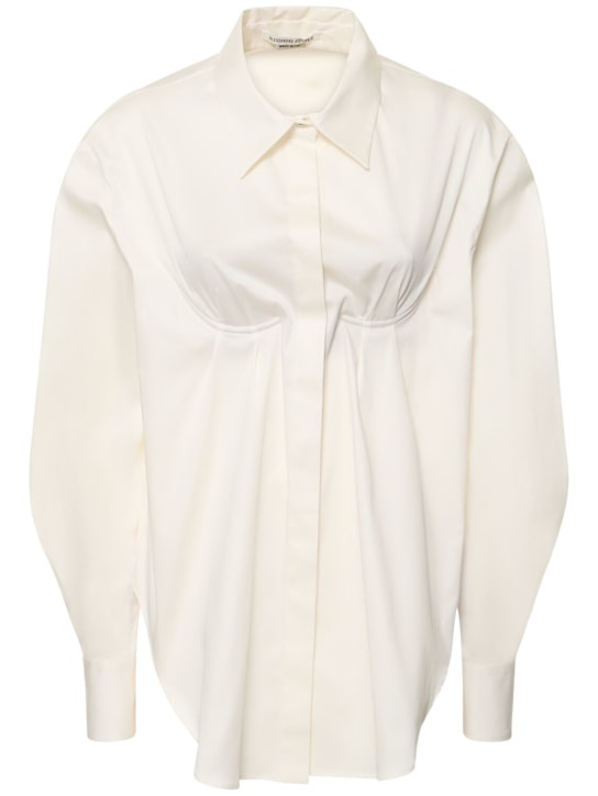 Alessandro Vigilante: Hemd aus Baumwollpopeline mit Ausschnitt - Weiß - women_0 | Luisa Via Roma