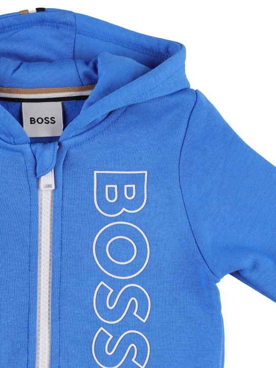 Boss: Logo棉质连帽卫衣&运动裤 - kids-boys_1 | Luisa Via Roma