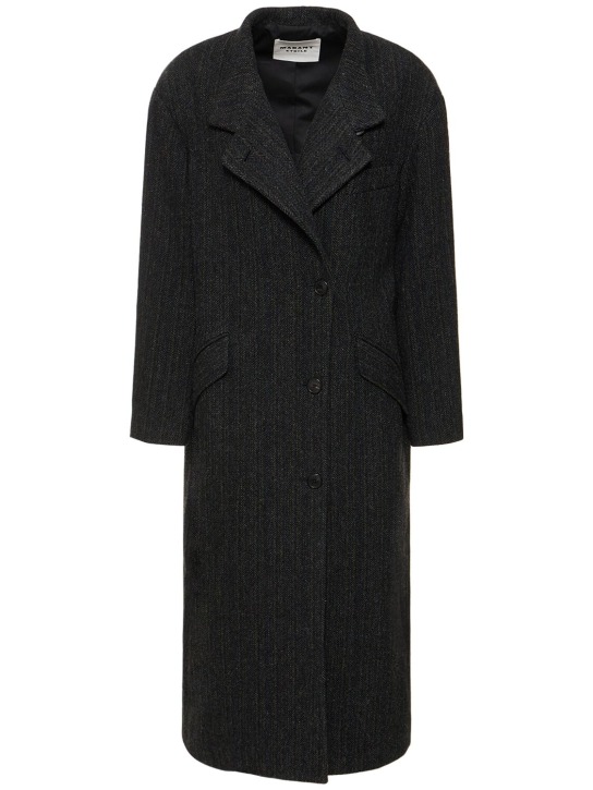 Marant Etoile: Sabine wool long coat - Siyah - women_0 | Luisa Via Roma
