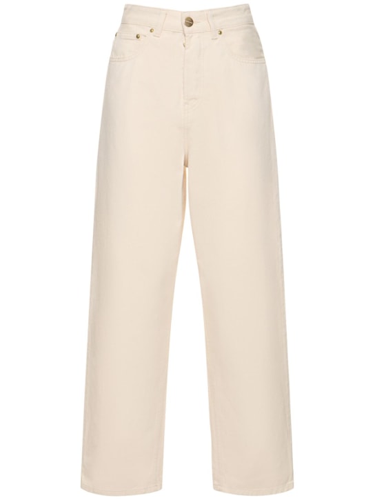 Carhartt WIP: Pantalones de algodón de cintura alta - Beige - women_0 | Luisa Via Roma