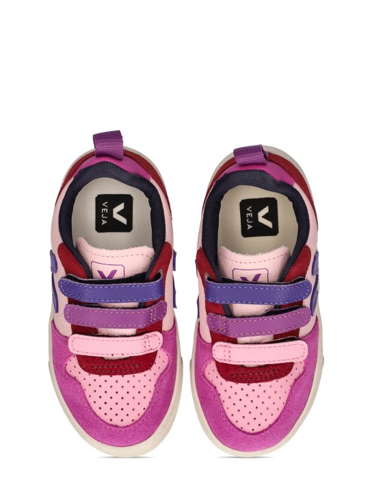 Veja: V-10 chrome-free leather strap sneakers - Bunt - kids-girls_1 | Luisa Via Roma