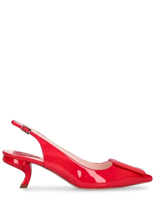 Roger Vivier: LVR Exclusive Virgule leather heels - Kırmızı - women_0 | Luisa Via Roma