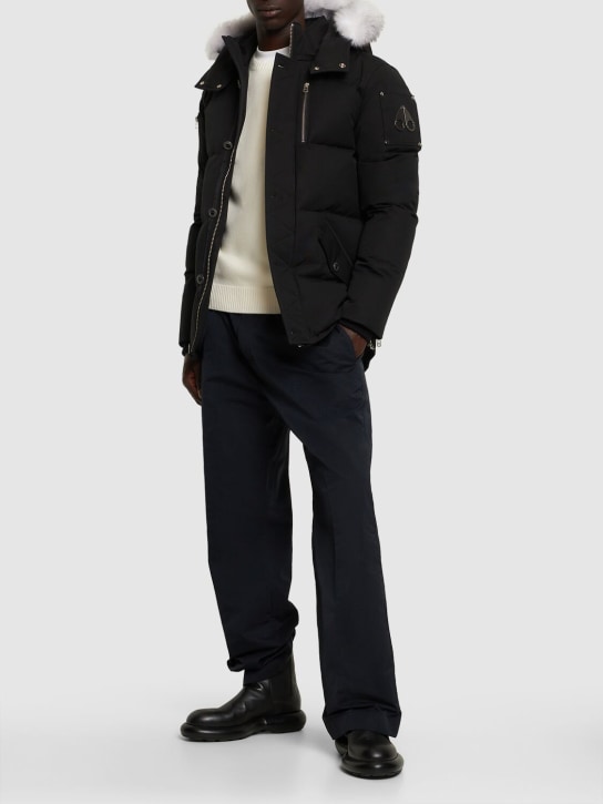 Moose Knuckles: 3Q コットンダウンジャケット - ブラック/グレー - men_1 | Luisa Via Roma