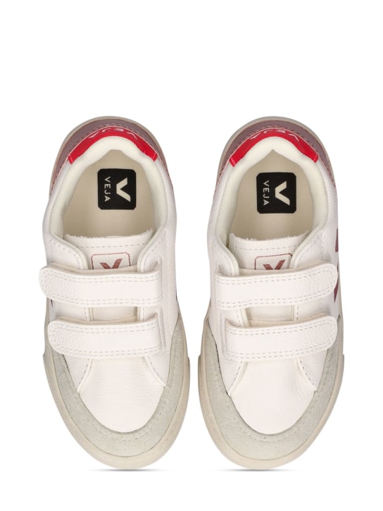 Veja: V-12 chrome-free leather strap sneakers - Weiß/Multi - kids-boys_1 | Luisa Via Roma