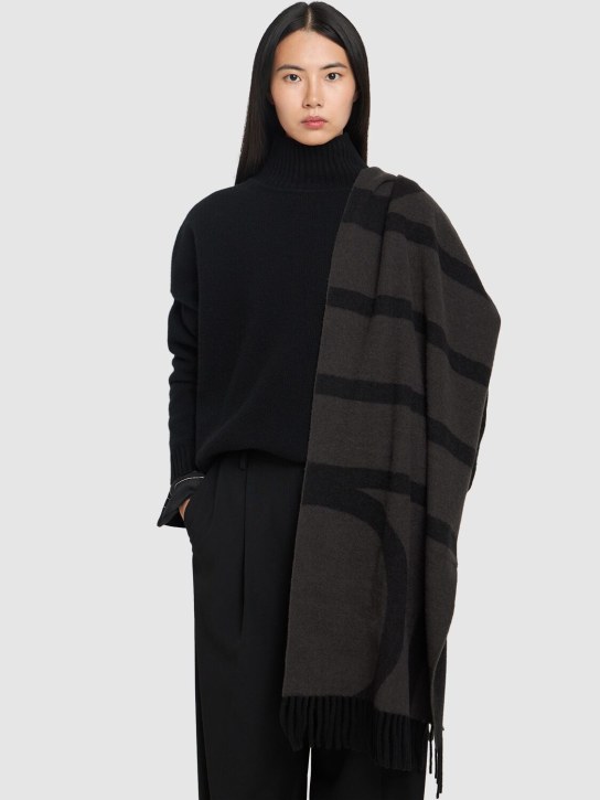 Toteme: Monogram jacquard wool scarf - women_1 | Luisa Via Roma