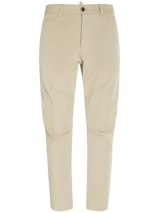 Dsquared2: Pantaloni Sexy Chino in cotone stretch - Beige - men_0 | Luisa Via Roma