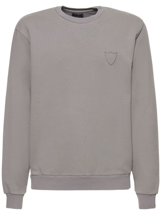 HTC Los Angeles: Small logo cotton crewneck sweatshirt - Light Grey - men_0 | Luisa Via Roma