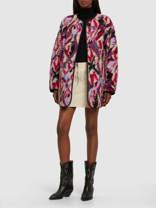 Marant Etoile: Himemma reversible wool blend jacket - Fuchsia - women_1 | Luisa Via Roma
