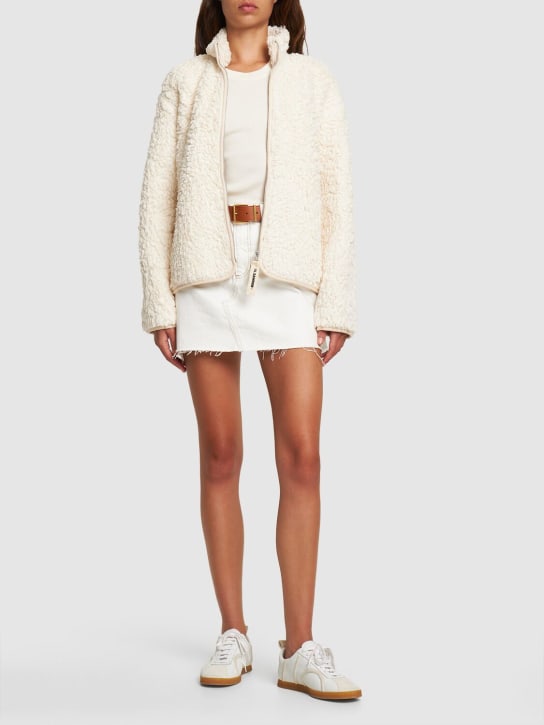 Jil Sander: Zipped cotton jacket - Ivory - women_1 | Luisa Via Roma