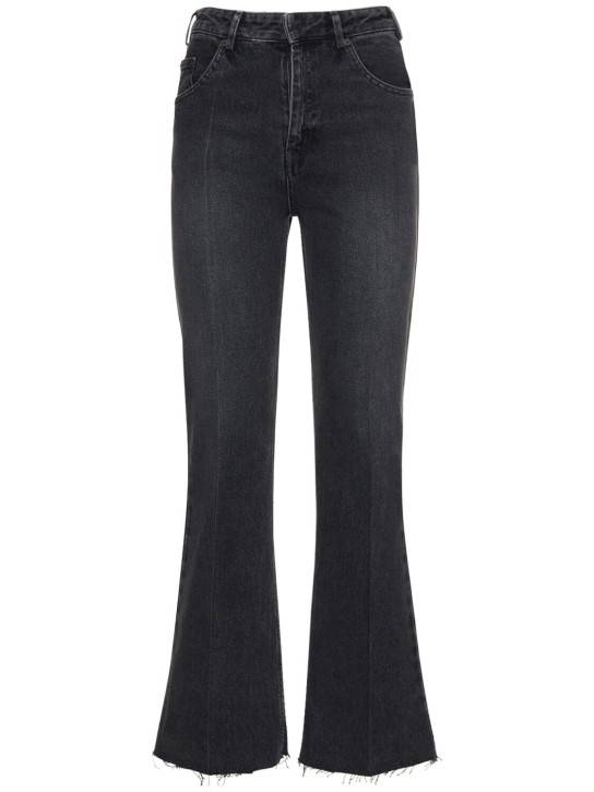 Petar Petrov: Jeans crop slim fit de denim - Gris - women_0 | Luisa Via Roma