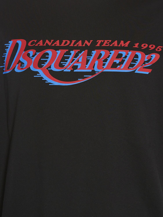 Dsquared2: Camiseta de algodón con logo estampado - men_3 | Luisa Via Roma