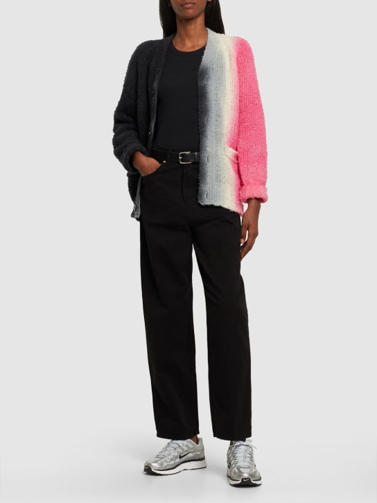 Carhartt WIP: Pantalones de algodón de cintura alta - Negro - women_1 | Luisa Via Roma
