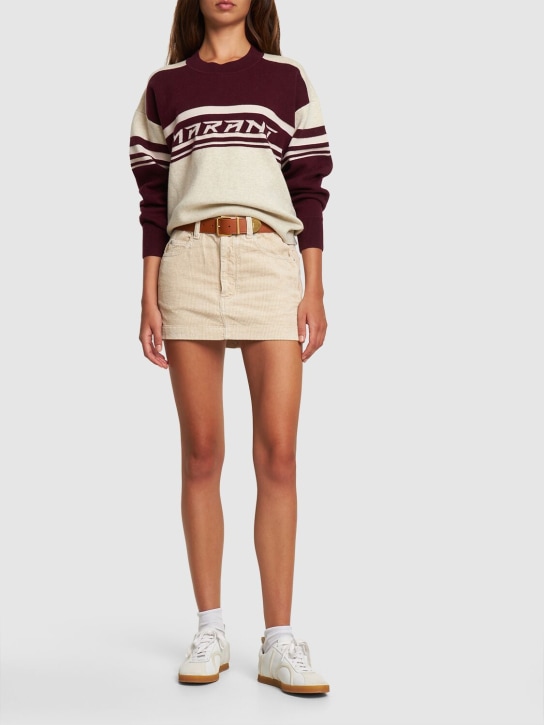 Marant Etoile: Callie cotton blend logo sweater - Mor/Renkli - women_1 | Luisa Via Roma