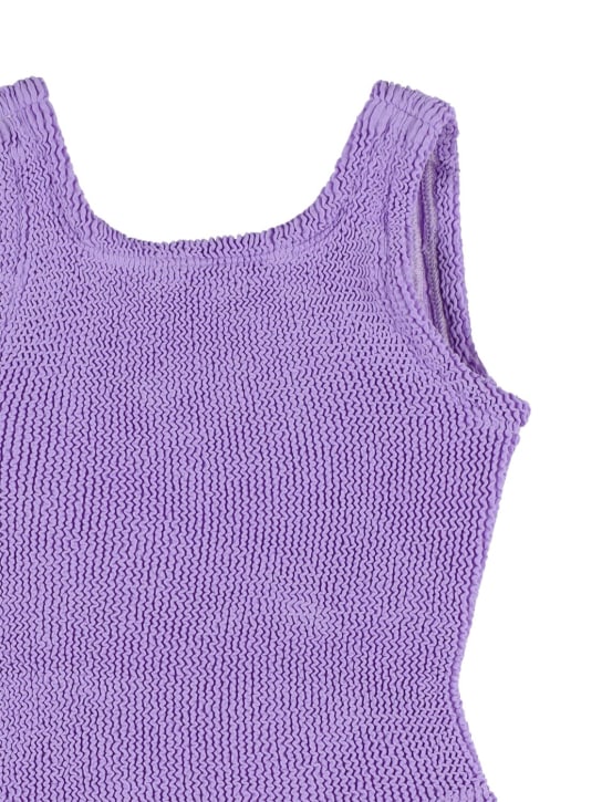 Hunza G: One piece Lycra swimsuit - Purple - kids-girls_1 | Luisa Via Roma