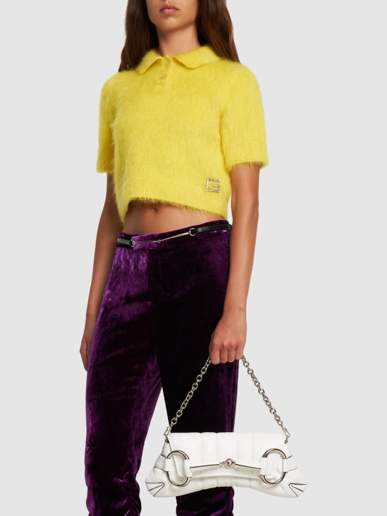 Gucci: Medium Gucci Horsebit Chain leather bag - Great White - women_1 | Luisa Via Roma