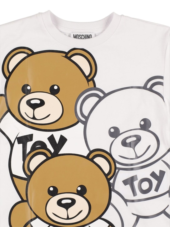 Moschino: T-shirt in jersey di cotone stampato - kids-girls_1 | Luisa Via Roma