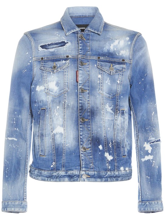 Dsquared2: Dan denim jean jacket - Blue - men_0 | Luisa Via Roma