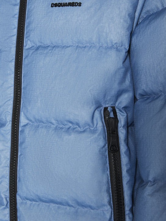 Dsquared2: Doudoune en nylon à logo - Bleu - men_3 | Luisa Via Roma