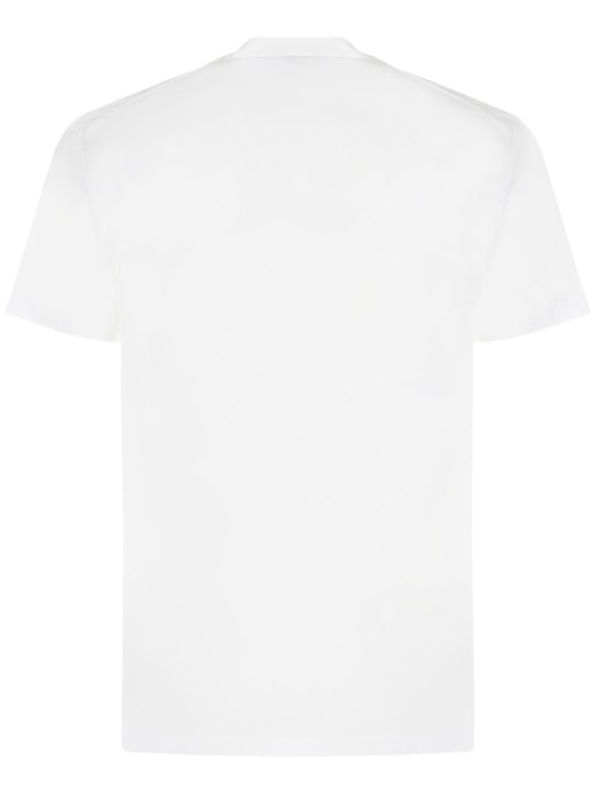 Dsquared2: T-Shirt aus Baumwolle mit Druck - Weiß/Fuchsia - men_1 | Luisa Via Roma