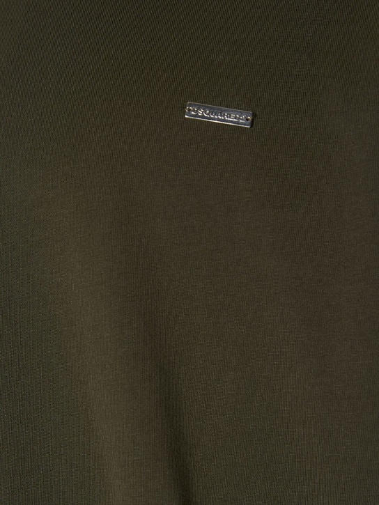 Dsquared2: Camiseta de jersey de algodón con logo - men_2 | Luisa Via Roma