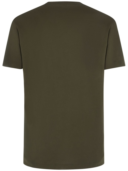 Dsquared2: Camiseta de jersey de algodón con logo - men_3 | Luisa Via Roma