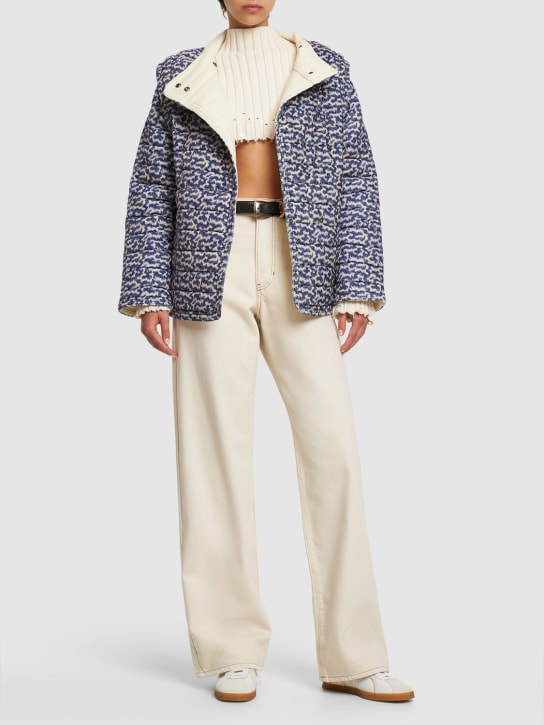 Marant Etoile: Areta printed padded cotton jacket - Mavi/Bej - women_1 | Luisa Via Roma