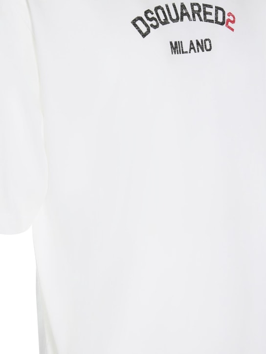 Dsquared2: Camiseta de algodón estampada - men_2 | Luisa Via Roma