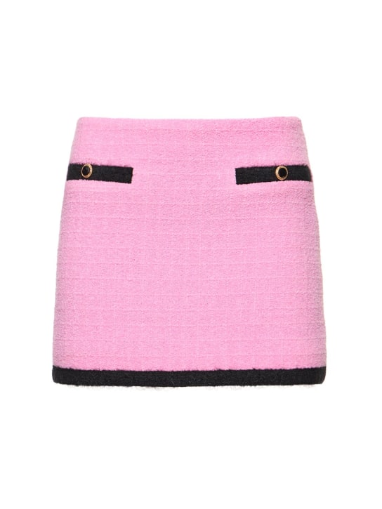 Alessandra Rich: Low waist tweed bouclé mini skirt - Multi/Pink - women_0 | Luisa Via Roma
