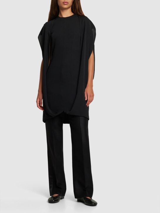 The Row: Pebble silk georgette mini dress - Black - women_1 | Luisa Via Roma