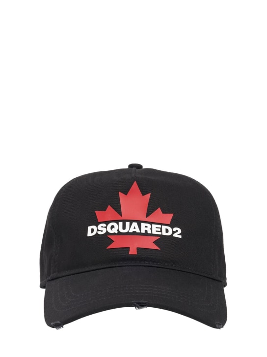 Dsquared2: Leaf logo棒球帽 - 黑色 - men_0 | Luisa Via Roma