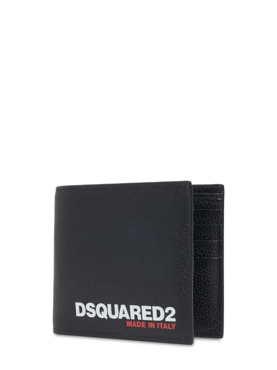 Dsquared2: Kartenhülle aus Leder mit Logo „Bob“ - Schwarz - men_1 | Luisa Via Roma