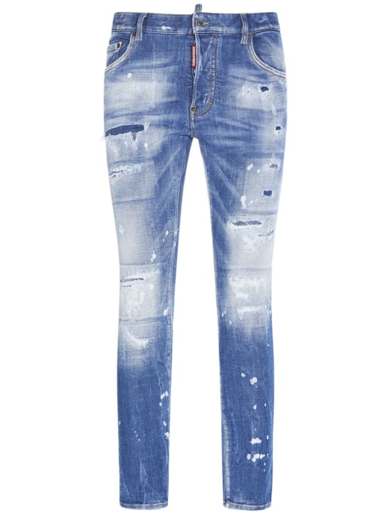 Dsquared2: Jeans Super Twinky in denim di cotone stretch - Blu - men_0 | Luisa Via Roma