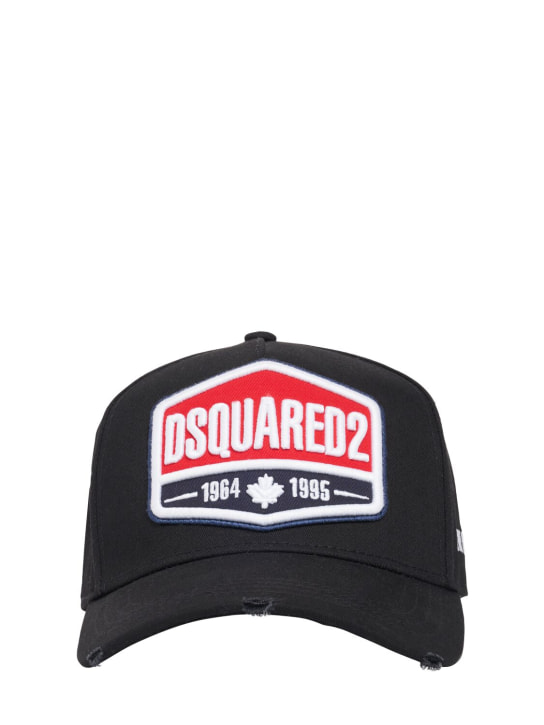 Dsquared2: Cappello baseball con logo - Nero - men_0 | Luisa Via Roma