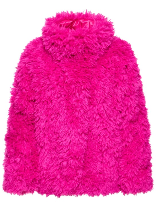 Goldbergh: Oversized woolly nylon jacket - Fuşya - women_0 | Luisa Via Roma